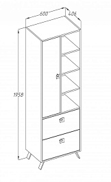  Пенал Квинта L белый/орегано (светлый) – фотография-2